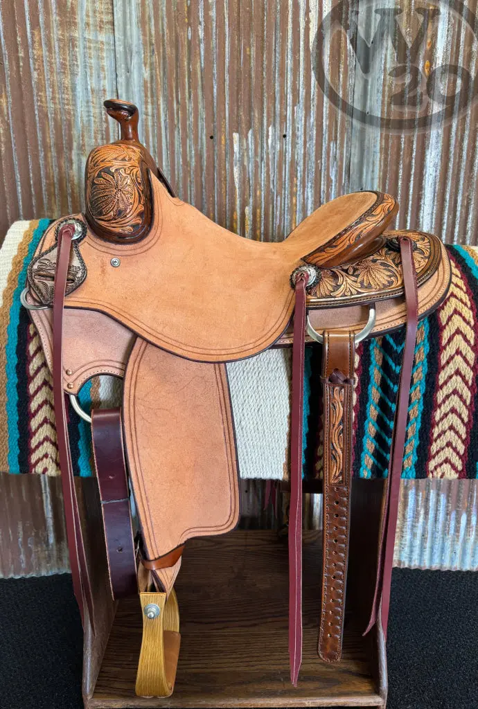 Scott Thomas Custom Round Skirt Vintage And Roughout Working Cowhorse Saddle 1