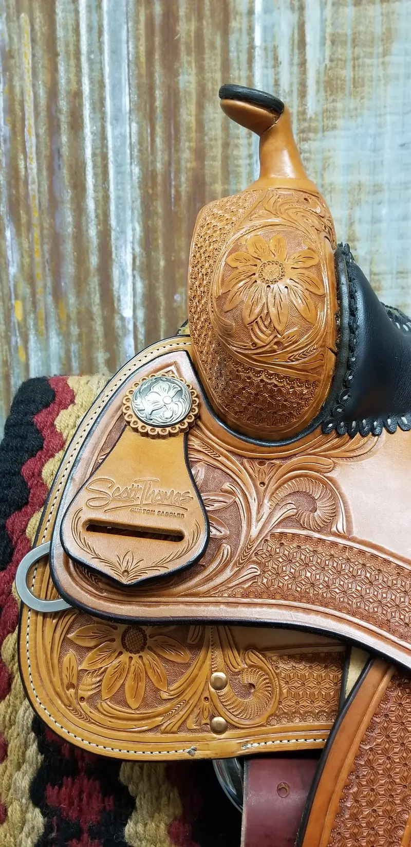 Scott Thomas Medium Oil Snowflake Reiner Saddle 2