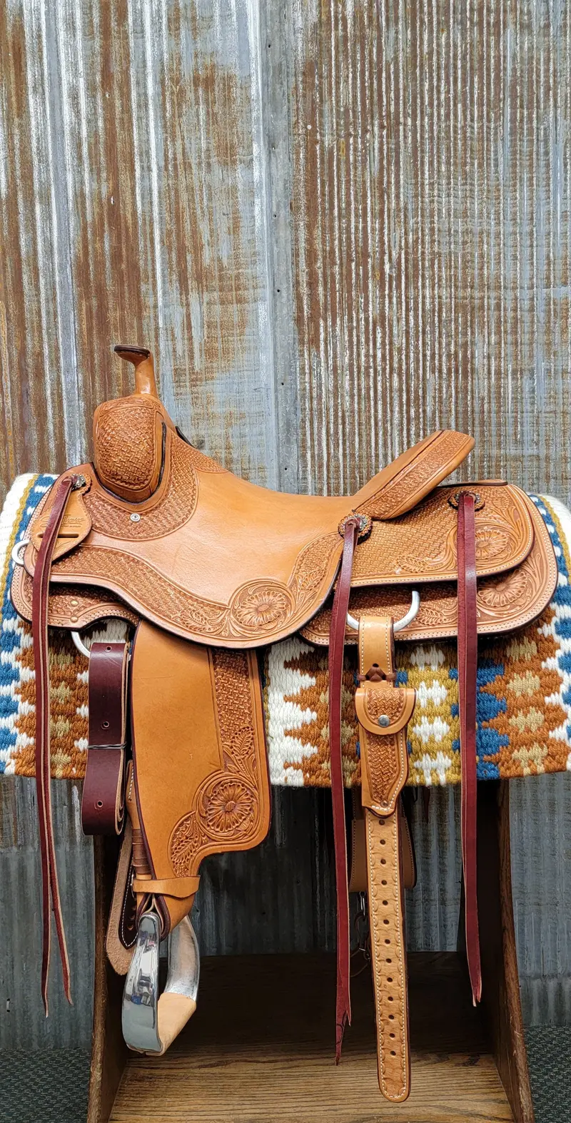 Scott Thomas Medium Oil Spider Daisy Ranch Cutter Saddle 1