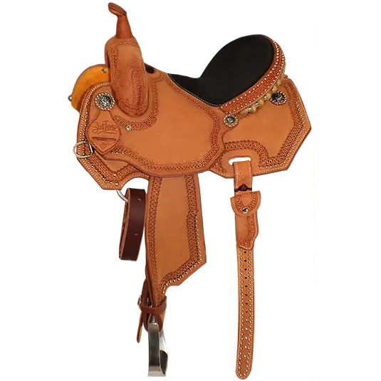 Scott Thomas Natural Leather Barrel Racer Saddle 8