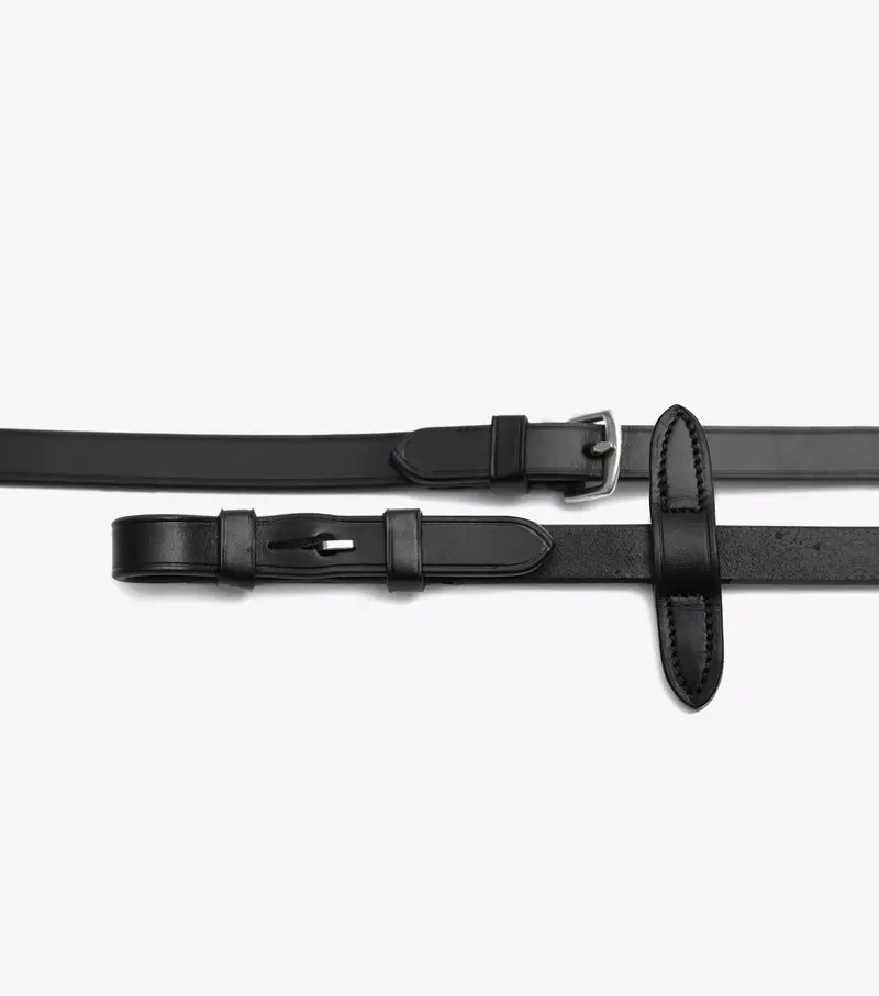 Senado Plain Leather Reins Black 1