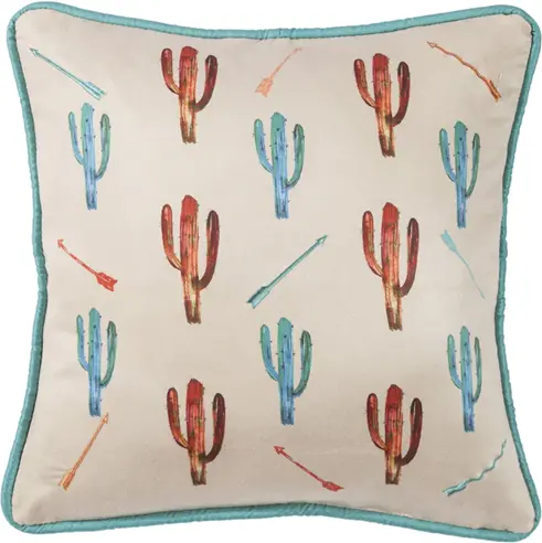 Serape Cactus Throw Pillow 1