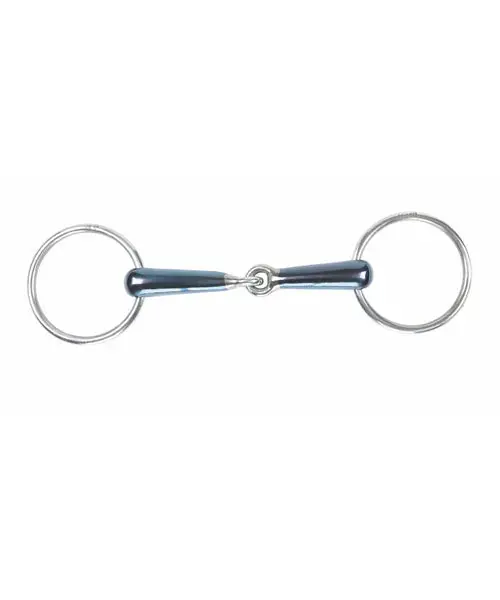 Shires Blue Sweet Iron Hollow Jointed Loose Ring Snaffle Bit 1