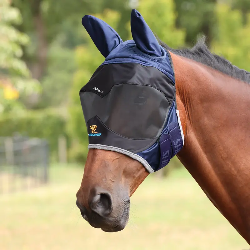 Shires Flyguard Pro Deluxe Fly Mask With Ears 1