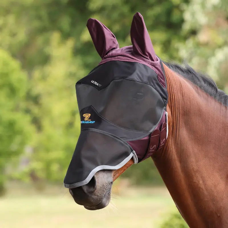 Shires Flyguard Pro Deluxe Fly Mask With Ears & Nose 1