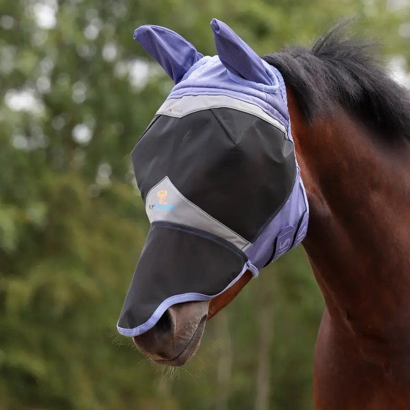 Shires Flyguard Pro Fine Mesh Fly Mask With Ears & Nose 2