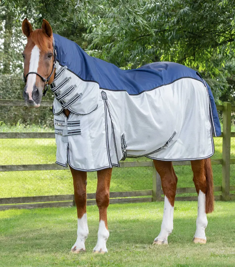 Showertex Fly Rug With Surcingles Navy 1