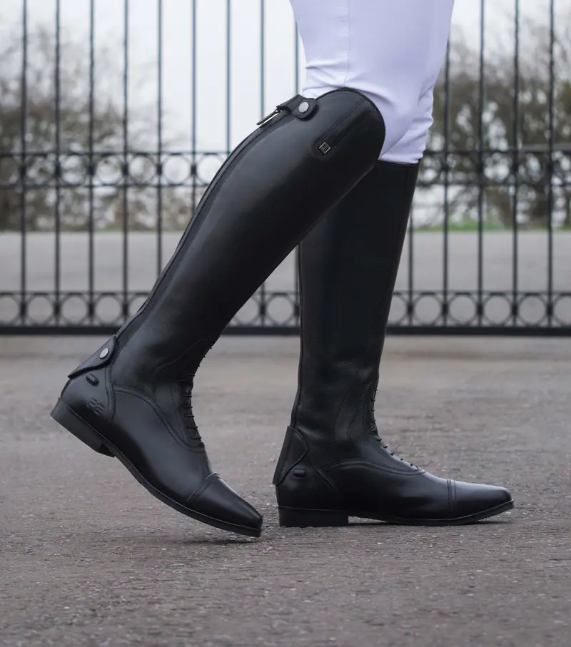 Silentio Mens Tall Leather Field Boot Black 2