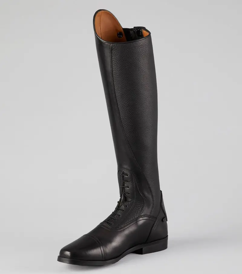 Silentio Mens Tall Leather Field Boot Black 6