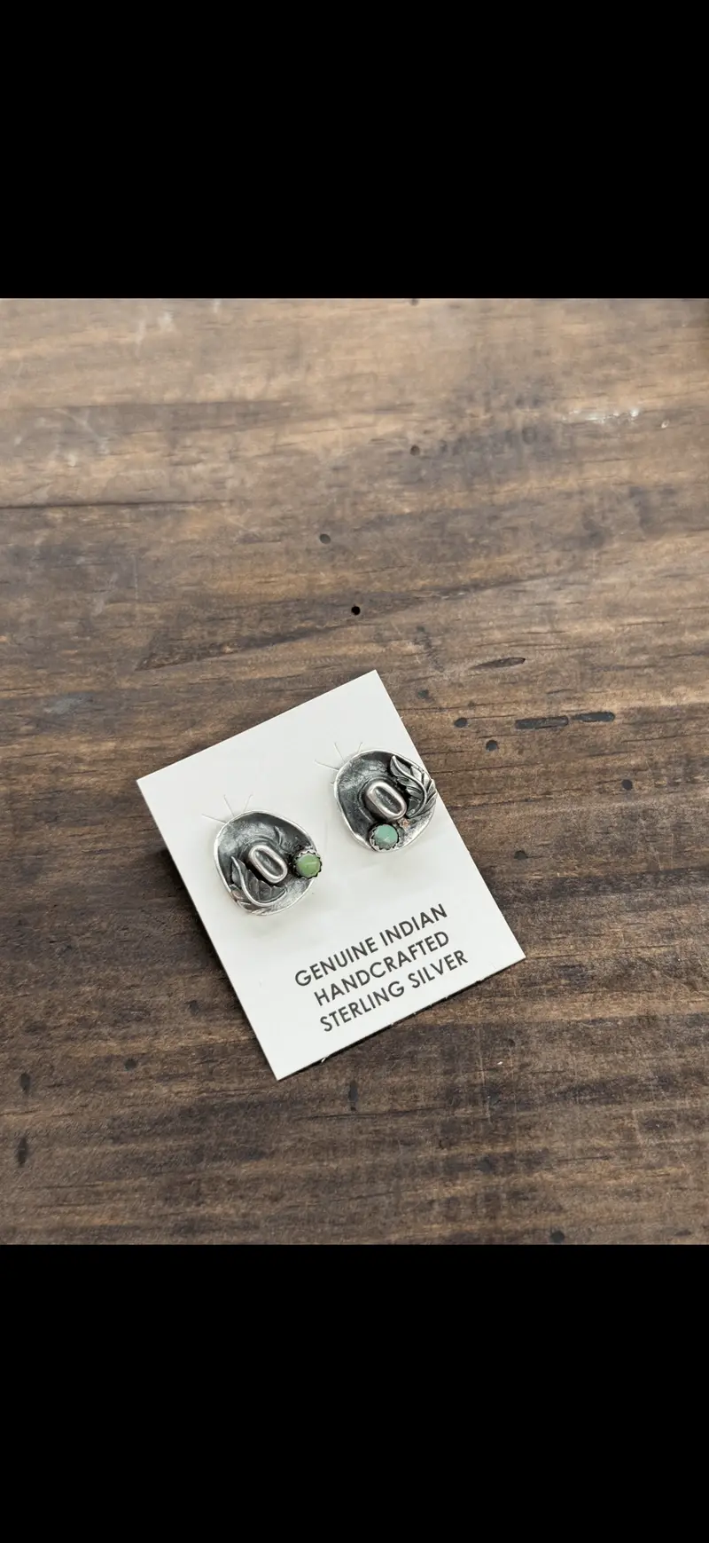 Silver Cowboy Hat W/ Turquoise Earrings 1