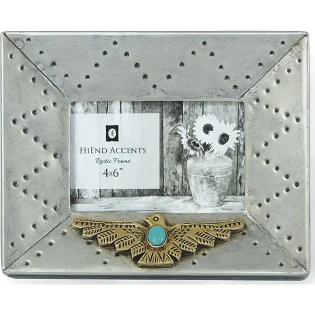 Silver With Thunderbird Picture Frame 4" X 6" 1