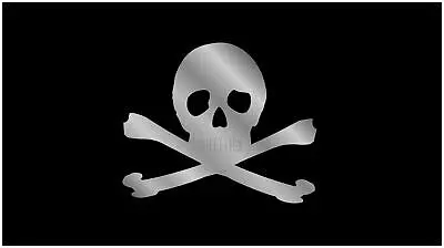 Skull & Crossbones Carbon Steel License Plate (Carbon Black) 1