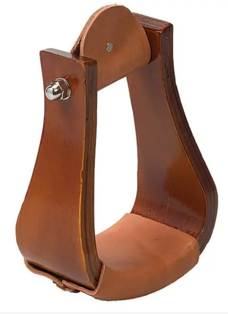 Sloped Wooden Roper Stirrups W/ Leather Bottom 1