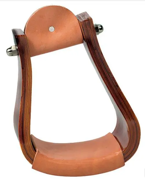 Sloped Wooden Roper Stirrups W/ Leather Bottom 2