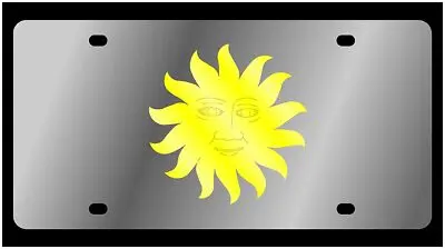 Smiling Sun Stainless Steel License Plate (Chrome) 1