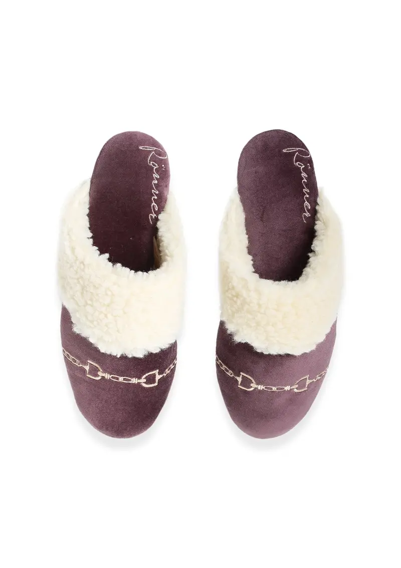 Snaffle Velvet Slippers | Plum 1