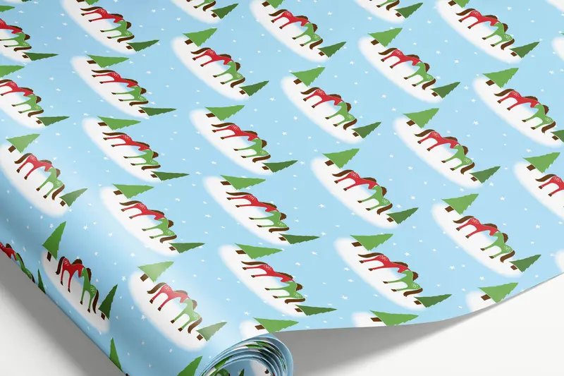 Snow Ponies Wrapping Paper 1