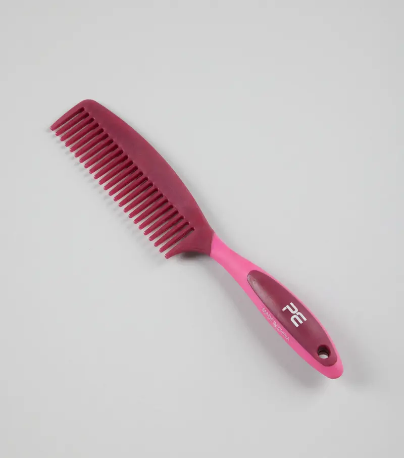 Soft-Touch Mane Comb With Handle Wine & Fuchsia 1