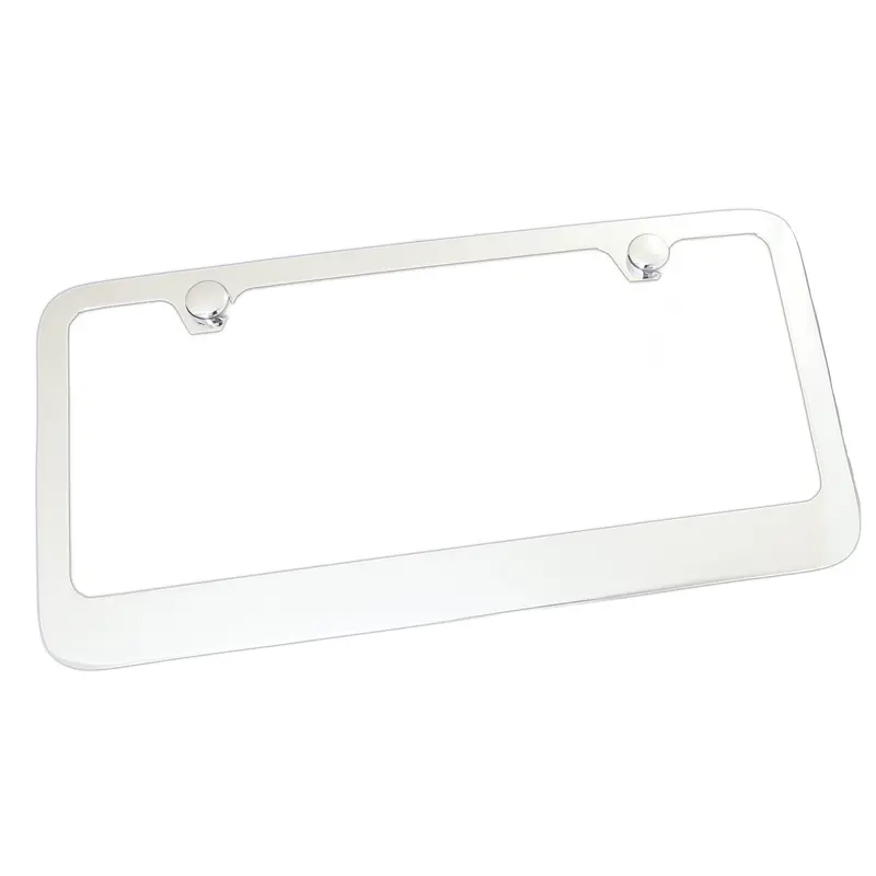 Solid Full Size License Plate Frame - 2 Hole (Chrome) 1