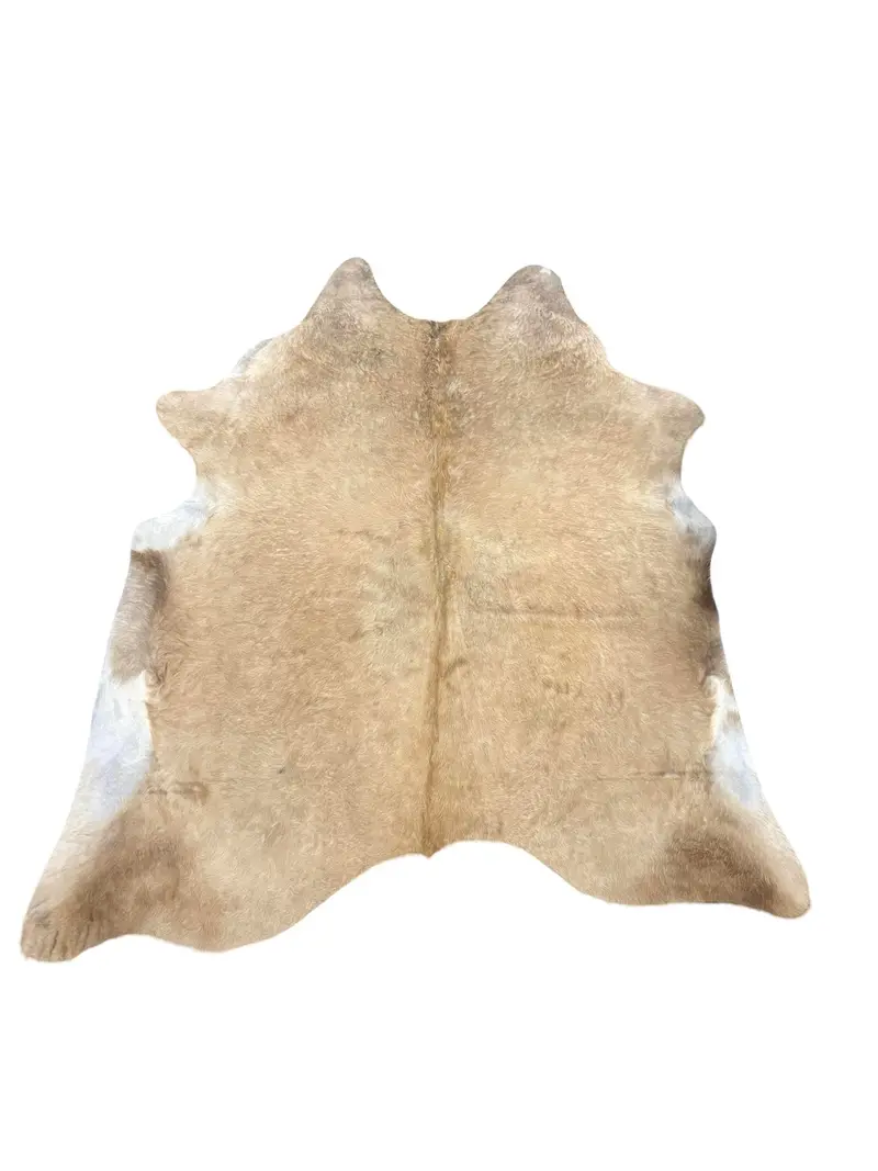 Solid Light Brown With White Cowhide 1