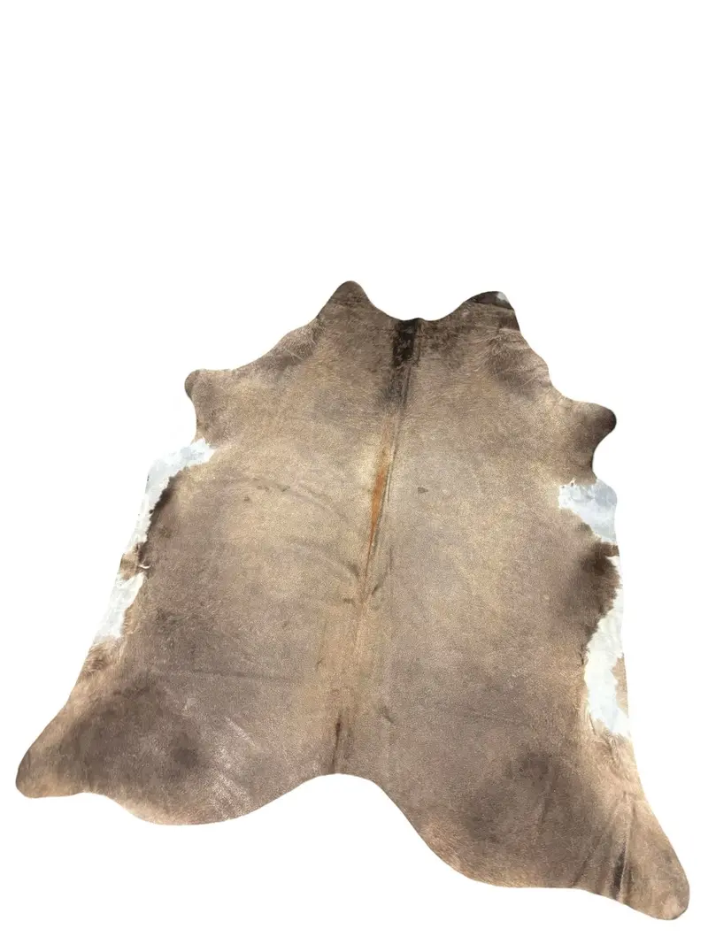 Solid Medium Brown With White Cowhide 1