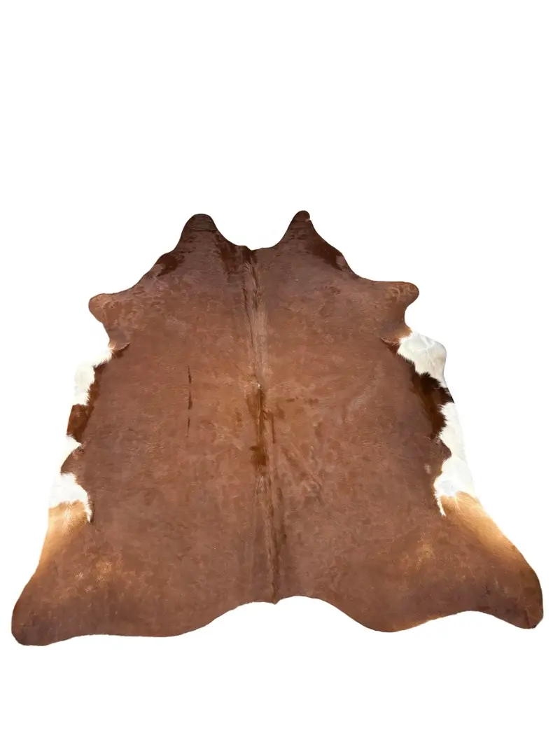 Solid Red With Shite Cowhide 1