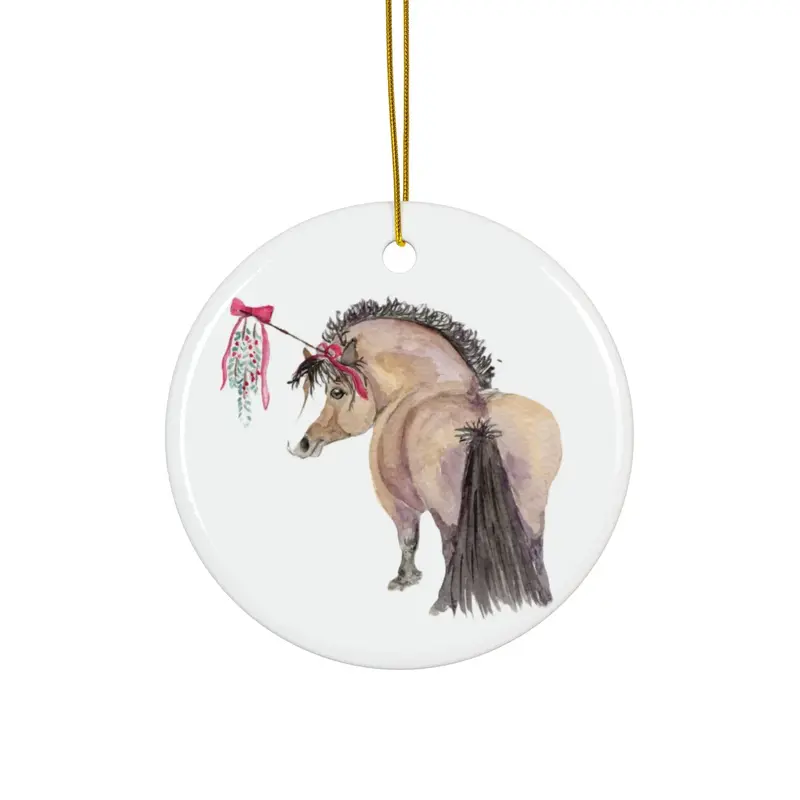 Sonaequestrian Adorable Chubby Ponies Holiday Ornament 1