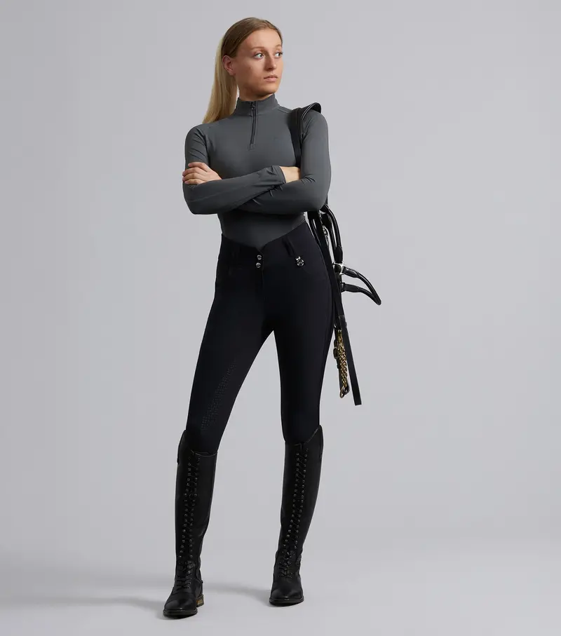 Sophia Ladies Full Seat High Waist Riding Breeches Black 5