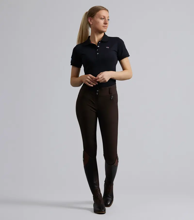 Sophia Ladies Full Seat High Waist Riding Breeches Chocolate 1