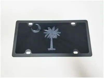 South Carolina State Flag Carbon Steel License Plate (Matte Black) 1