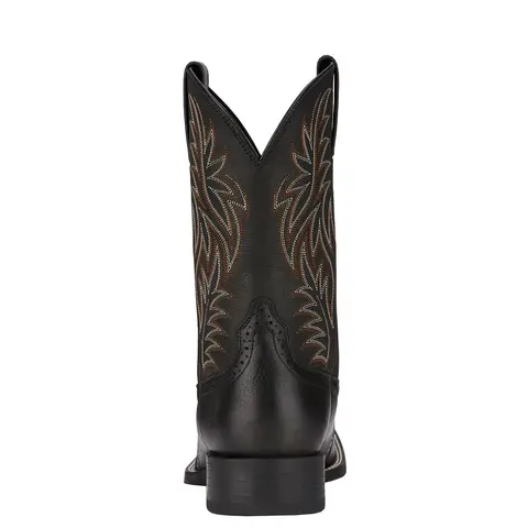 Sport Wide Square Toe Western Boot - Black 2