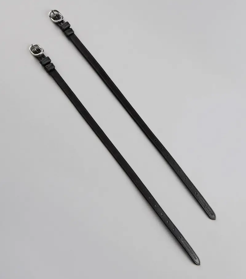 Spur Straps 4/8" European Leather Black 1