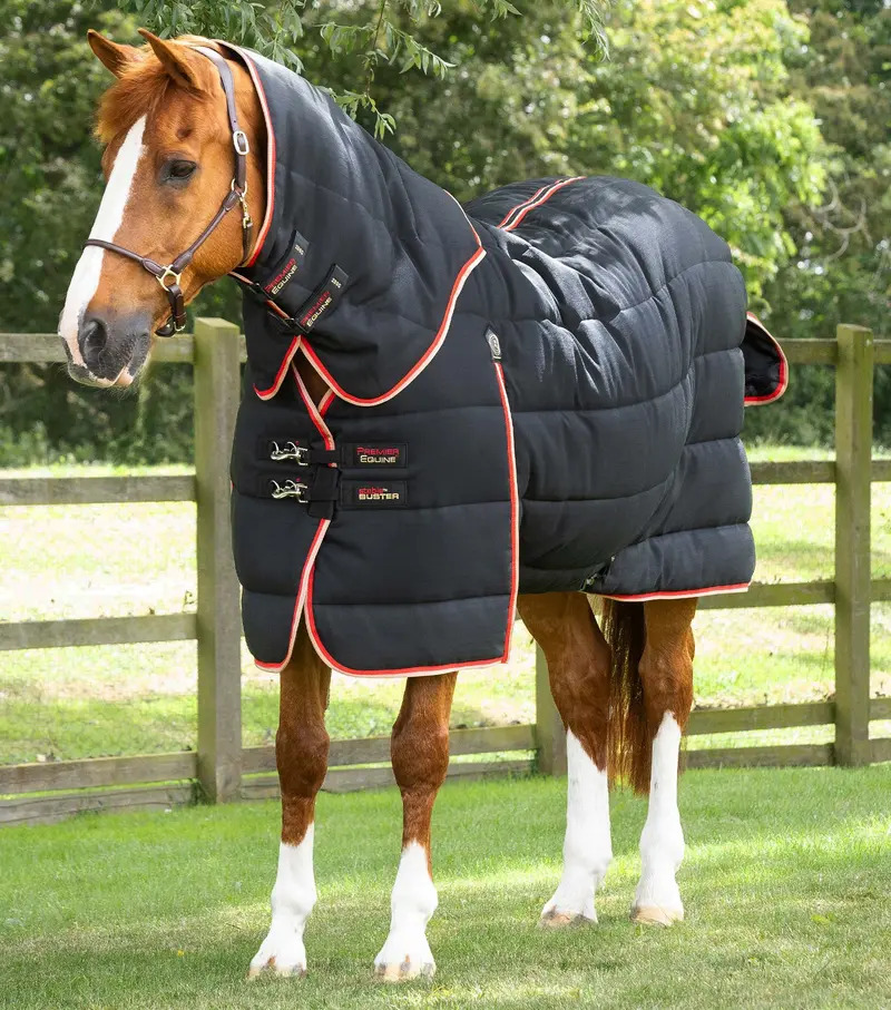 Stable Buster 200G Stable Rug With Neck Cover Black 1