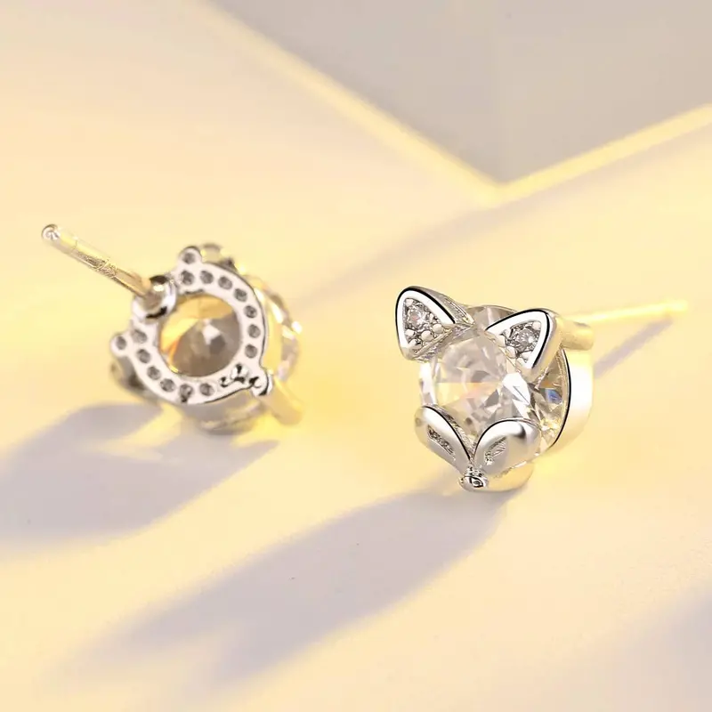 Sterling Silver Fox Mask Equestrian Stud Earrings 2