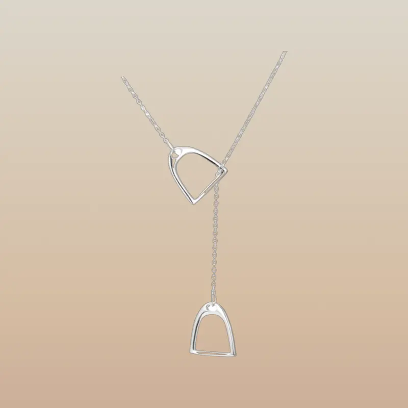 Sterling Silver Stirrup Equestian Chain Necklace 1