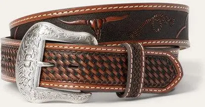 Stetson Western Icons Tooled Belt 1