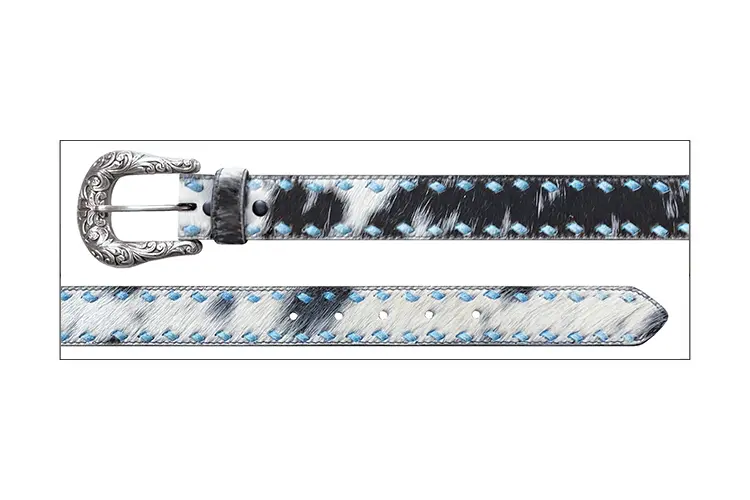 Stetson Women's Black And White Hair On Belt 2