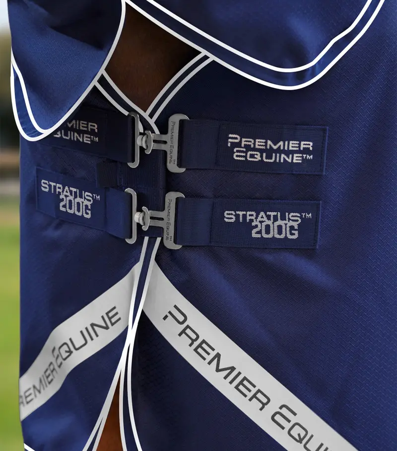 Stratus 600D Series 200G Turnout Rug With Classic Neck Cover Navy 4