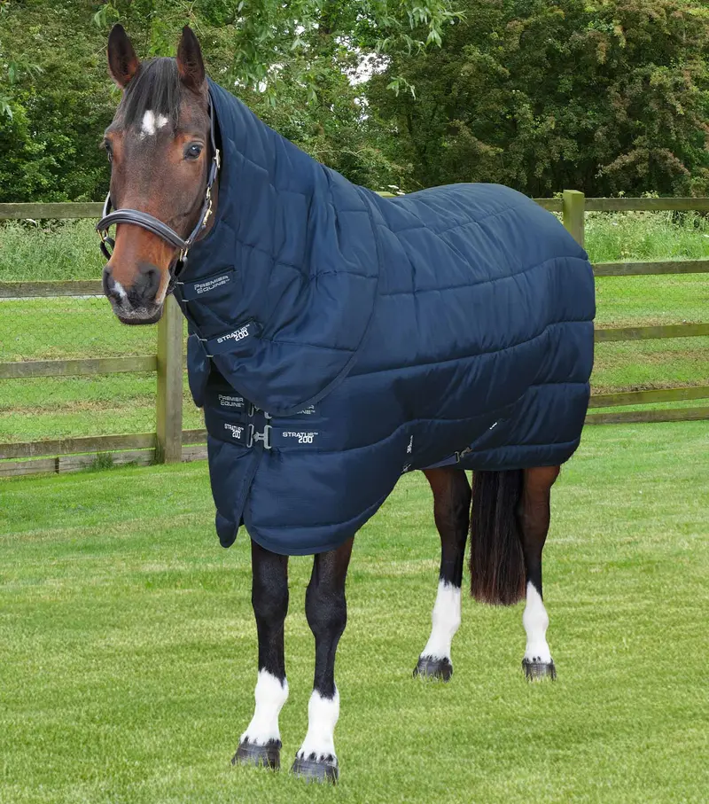 Stratus Stable Rug 200G With Neck Cover Navy 1