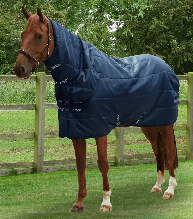 Stratus Stable Rug 400G With Neck Cover Navy 1