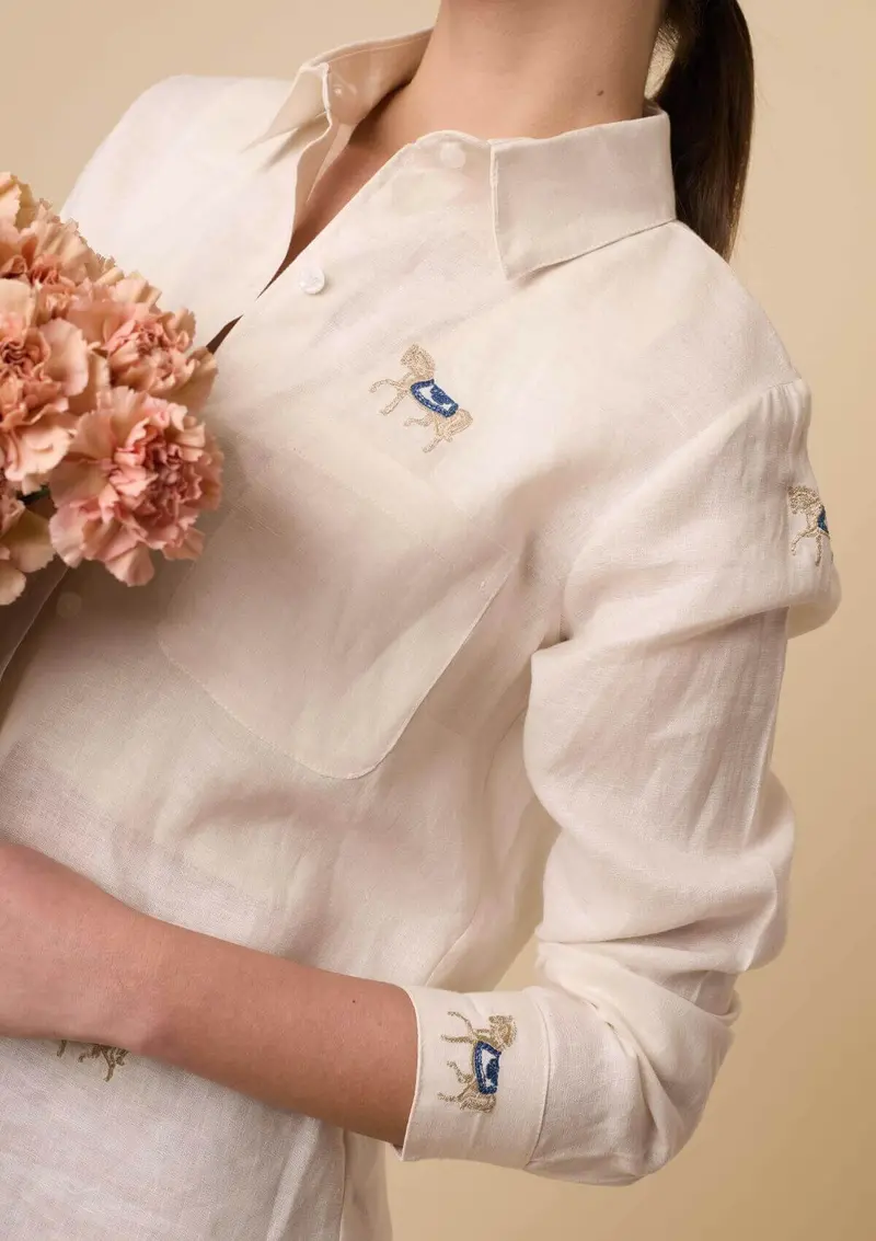 Sundown Linen Shirt | Long Sleeve | Embroidered 12
