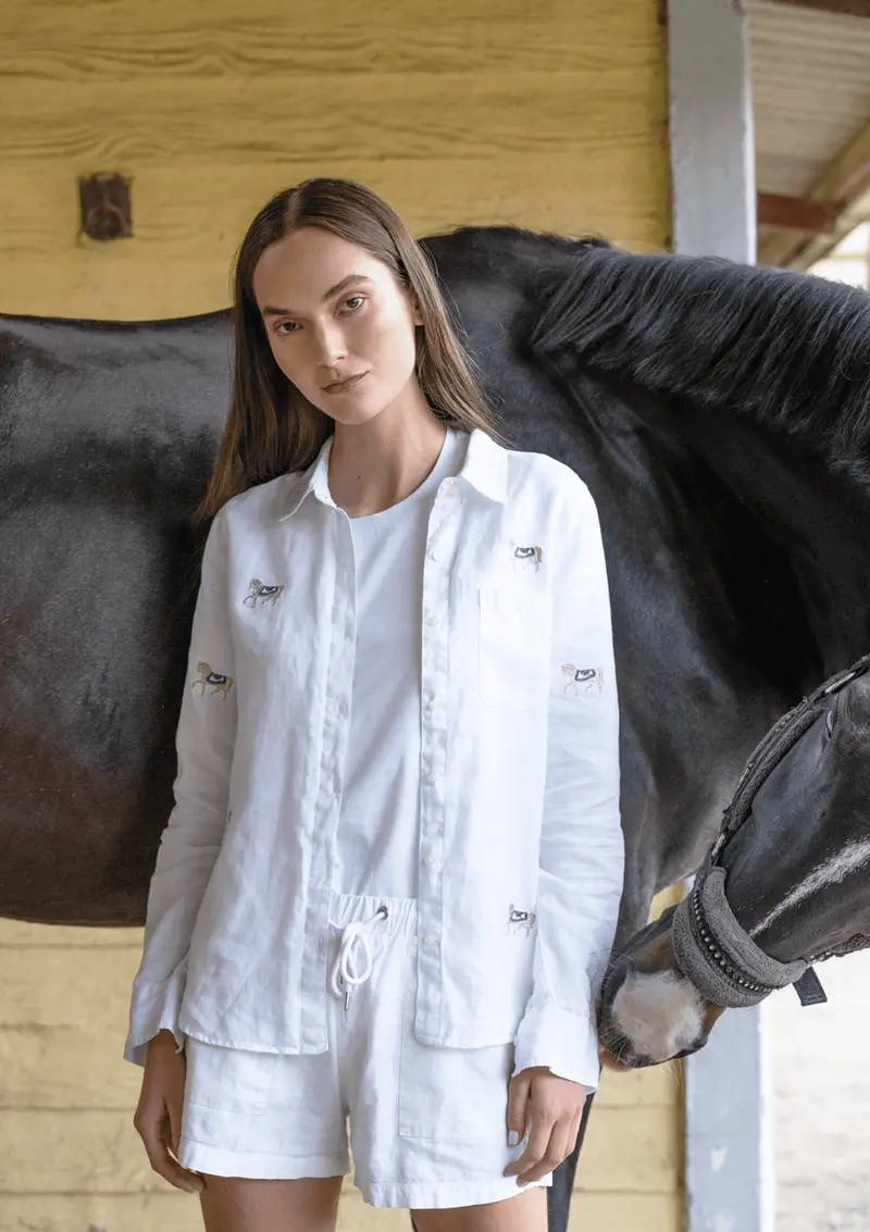 Sundown Linen Shirt | Long Sleeve | Embroidered 2