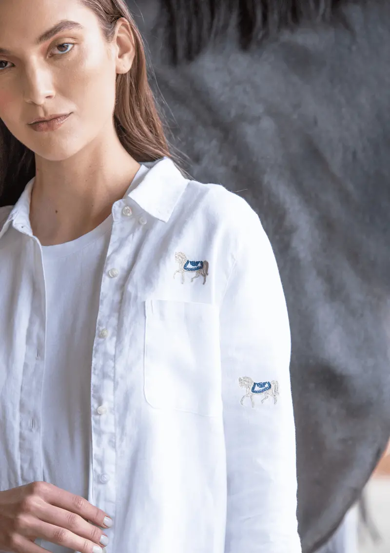 Sundown Linen Shirt | Long Sleeve | Embroidered 3
