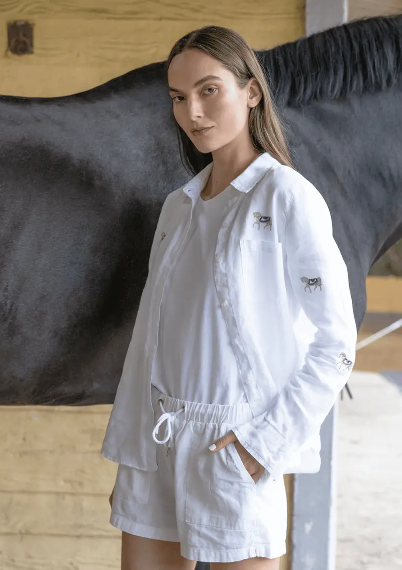 Sundown Linen Shirt | Long Sleeve | Embroidered 4