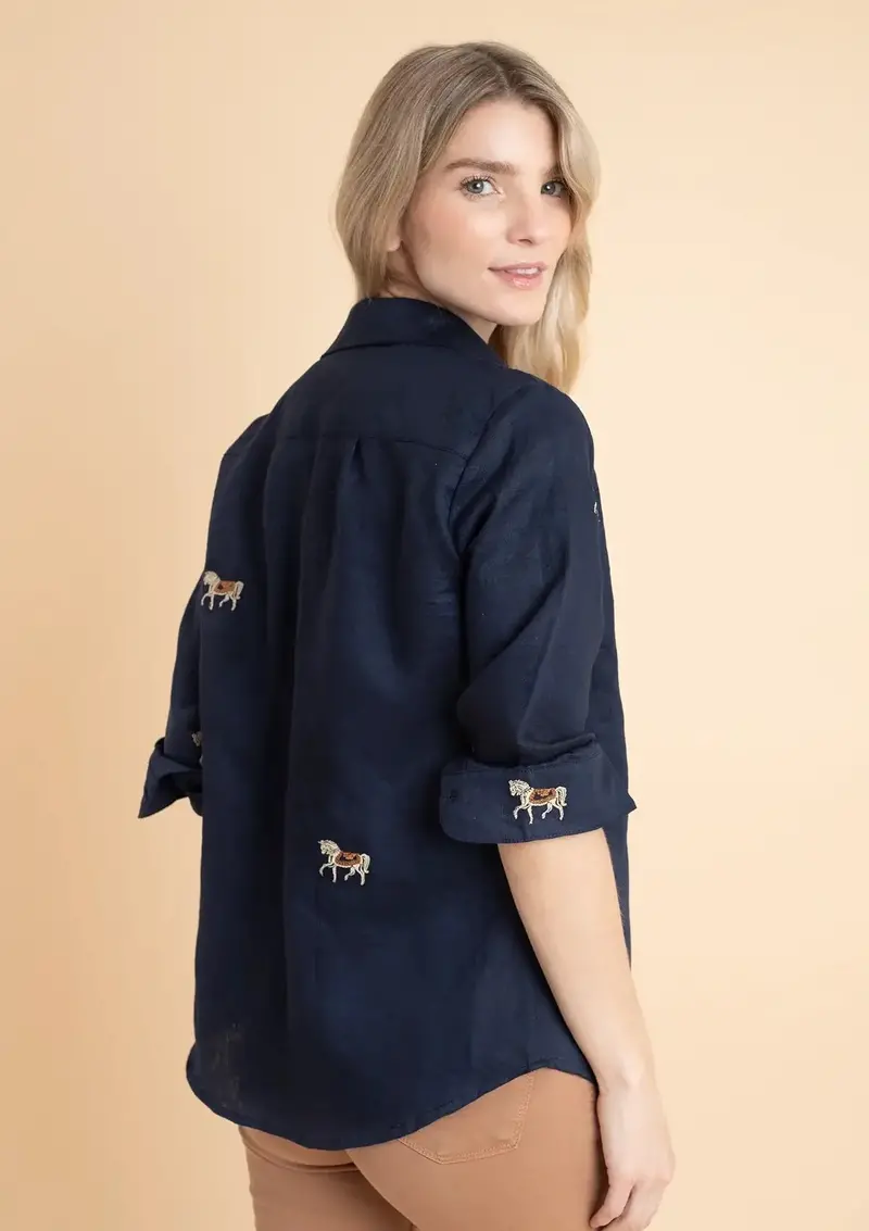 Sundown Linen Shirt | Long Sleeve | Embroidered 7