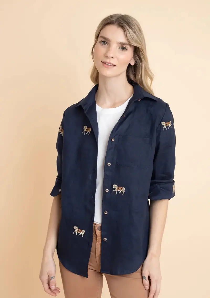 Sundown Linen Shirt | Long Sleeve | Embroidered 8