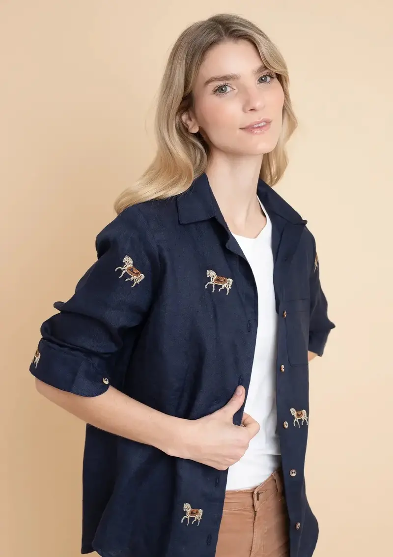 Sundown Linen Shirt | Long Sleeve | Embroidered 9