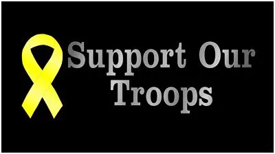 Support Our Troops Lazer-Tag Acrylic License Plate (Black) 1