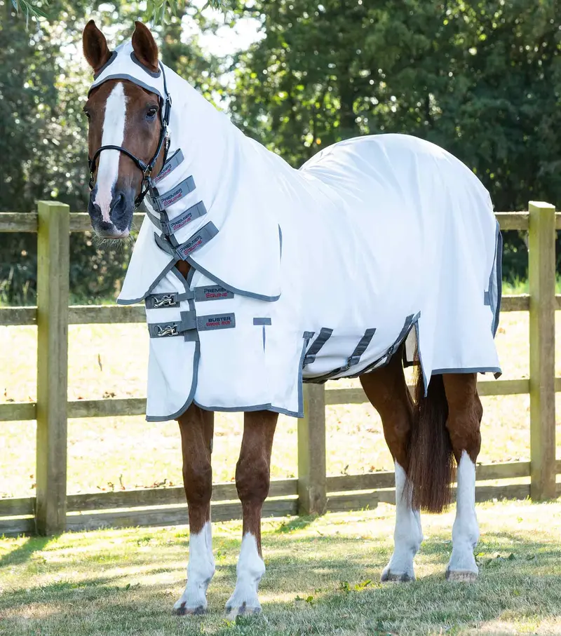 Sweet Itch Buster Fly Rug With Belly Flap White 1
