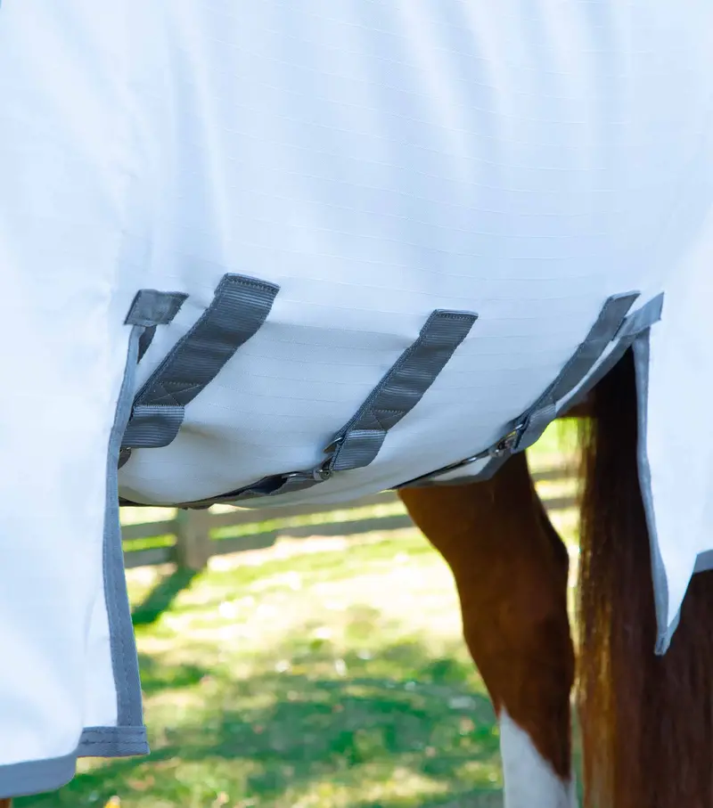 Sweet Itch Buster Fly Rug With Belly Flap White 4